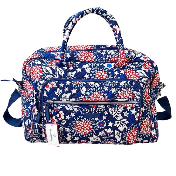 ✨ NWT Vera Bradley Weekender Floral Red & White Blossoms - Picture 5 of 7